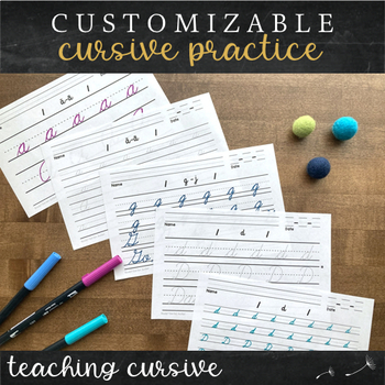 Preview of Customizable Cursive Practice : Ready? Get Set. Scribe! Differentiated