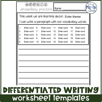 writing worksheets for special education students