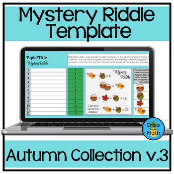 Preview of Editable Digital Activity Template (Autumn v.3)