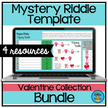 Preview of Editable Digital Activity Templates Bundle (Valentine Mystery Riddles)