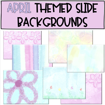 Preview of Editable Digital April/Spring Themed Slide Backgrounds