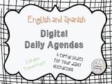 Editable/ Digital Daily Agenda - English and Spanish/ Farm