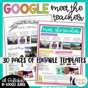 Preview of Editable Digital Infographic Google Meet the Teacher Templates