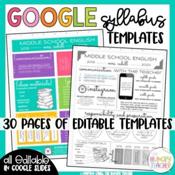 Preview of Editable Digital Infographic Google Syllabus Templates