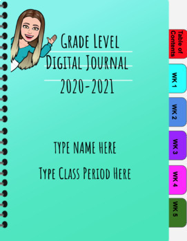 Preview of Editable Digital Interactive Journal Template
