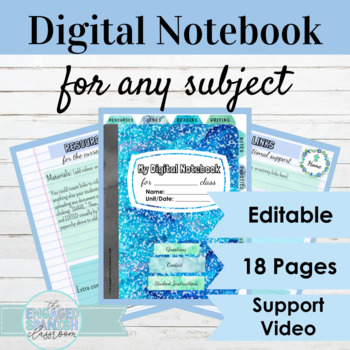 Preview of Editable Digital Interactive Notebook Template | FOR ANY CLASS