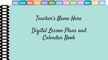 Preview of Editable Digital Lesson Plan Book and Calendar