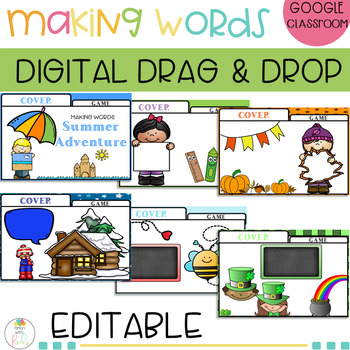 Preview of Editable Digital Making Words Template | Distance Learning