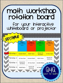 Preview of Digital Math Workshop Rotation Board for Interactive Whiteboards
