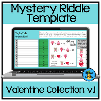 Preview of Editable Digital Activity Template (Valentine Mystery Riddle v.1)