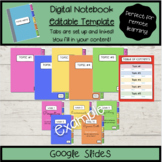 Editable Digital Notebook TEMPLATE for any subject