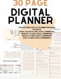 Editable Digital Planner- Yearly, Monthly, Daily, Weekly