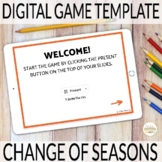 Editable Digital Review Game for Spanish Seasons Changing Theme
