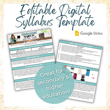 Preview of Editable Digital Syllabus Template - Google Slides