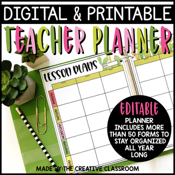 Pirongs A4 Teachers Planner 7 Lesson Cactus