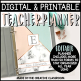 Editable Digital Teacher Planner and Binder - Marble Theme