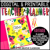 Editable Digital Teacher Planner and Binder - Stylish Flor
