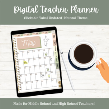 Preview of Editable, Digital Teacher Planner | iPad or Tablet Usage | Undated