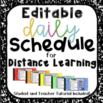 Preview of Editable Digital Weekly and Daily Schedules for Students- Composition Style