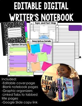 Preview of Editable Digital Writer's Notebook