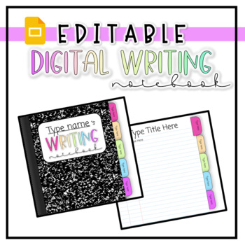 Preview of Editable Digital Writing Notebook (Blank)
