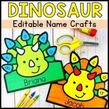 Preview of Editable Dinosaur Name Crafts