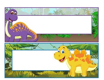 editable dinosaur name plates by magically elementary tpt