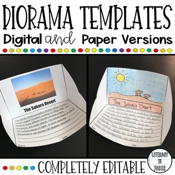 Preview of Diorama Project Templates | Editable | Digital | Distance Learning