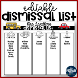 EDITABLE Dismissal List Templates