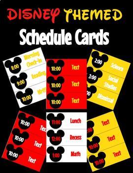 Preview of Editable Disney Themed Schedule Cards