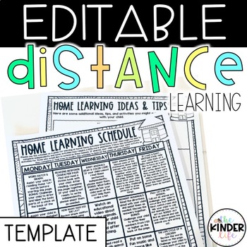Editable Distance Learning Schedule Template By The Kinder Life Amy Mcdonald
