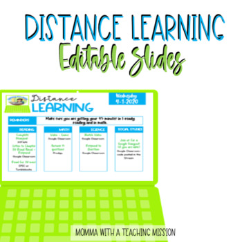 Preview of Editable Distance Learning Task Slides Google Drive Classroom