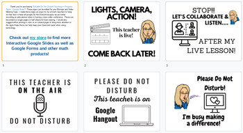Preview of Editable Do Not Disturb Teaching In Progress Signs - Google Slides