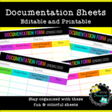 Editable Documentation Sheets