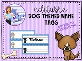 Editable Dog Themed Name Tags