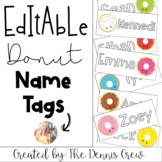 Editable Donut Name Tags