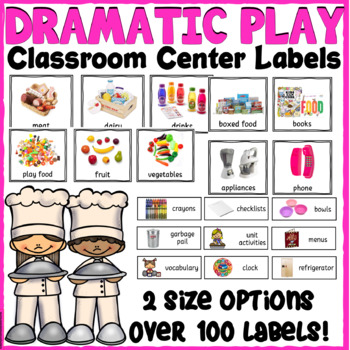 Preview of Dramatic Play Center Labels for 3K, Pre-K, Preschool and Kindergarten