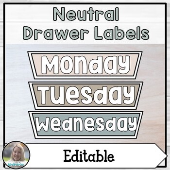 Preview of Editable Drawer Cart Labels | Neutral Colors