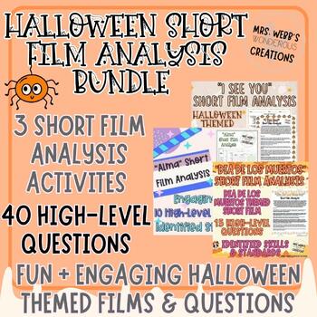 Preview of Editable ELA Halloween & Fall Short Film Analysis Bundle