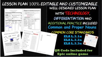 Preview of Editable EPIC Language Arts Lesson Plan w/ Technology and Differentiation