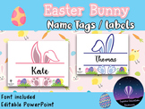 Editable Easter Bunny Name Tags - Font Included