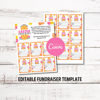 Preview of Editable Easter Candy Gram Fundraiser Flyer | Printable Spring Easter Fundraiser