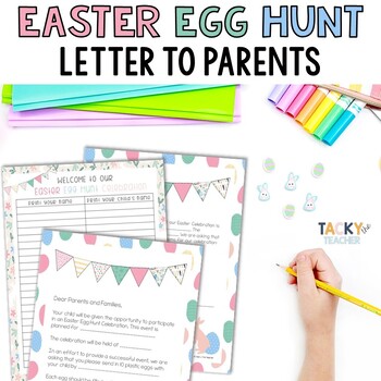 Preview of Editable Easter Egg Hunt Parent Letter - Sign Up - March - April Newsletter