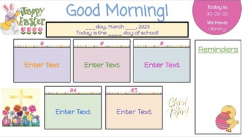 Preview of Editable Easter/Spring Google Slide for Morning Work or Centers