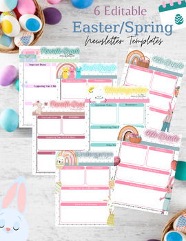 Preview of Editable Easter/Spring Newsletter Newsletters