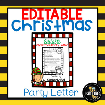 Preview of Editable Elf Class Christmas/Holiday Party Letter with Blank Template