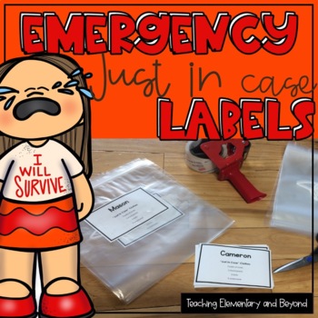 Preview of Back to School Editable Emergency Just in Case Clothes Labels