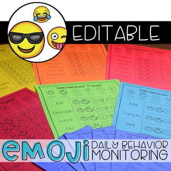 Preview of Editable Emoji Daily Behavior Monitoring Form | Communication Notebook