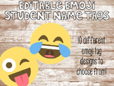 Editable Emoji Student Name Tags