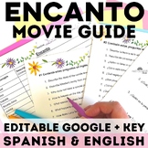 Editable Encanto Movie Guide for Spanish class - Spanish sub plans